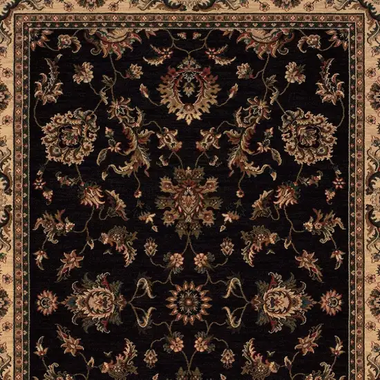 Black And Ivory Oriental Area Rug Photo 3