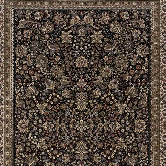 Black And Ivory Oriental Area Rug Photo 4