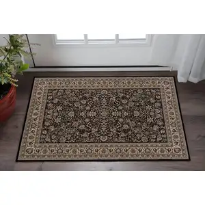 Photo of Black And Ivory Oriental Area Rug