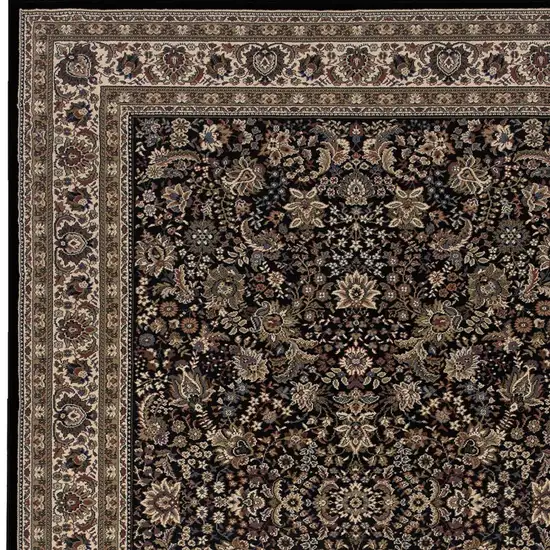 Black And Ivory Oriental Area Rug Photo 4
