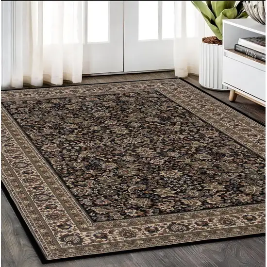Black And Ivory Oriental Area Rug Photo 1