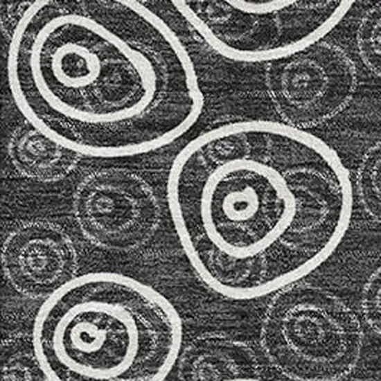 Black And Ivory Polka Dot Washable Area Rug With UV Protection Photo 3