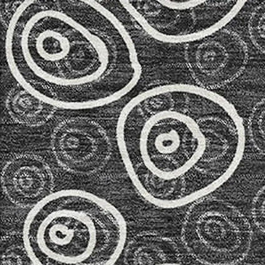 Black And Ivory Polka Dot Washable Area Rug With UV Protection Photo 3