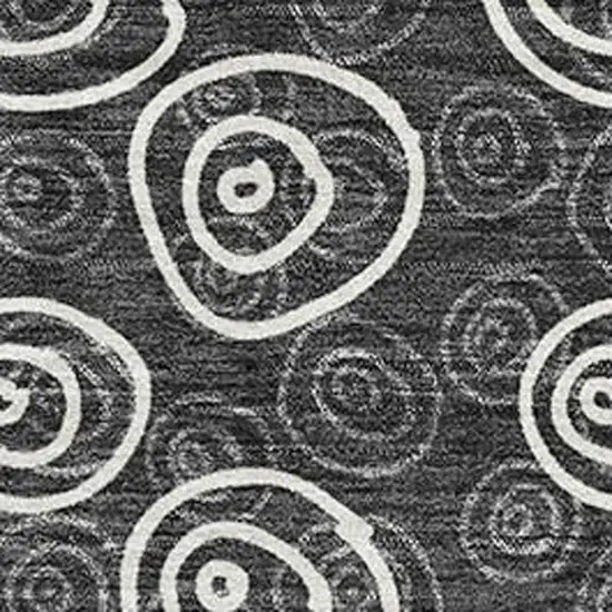 Black And Ivory Polka Dot Washable Area Rug With UV Protection Photo 3