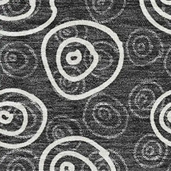 Black And Ivory Polka Dot Washable Area Rug With UV Protection Photo 3