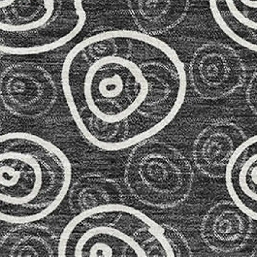 Black And Ivory Polka Dot Washable Area Rug With UV Protection Photo 3