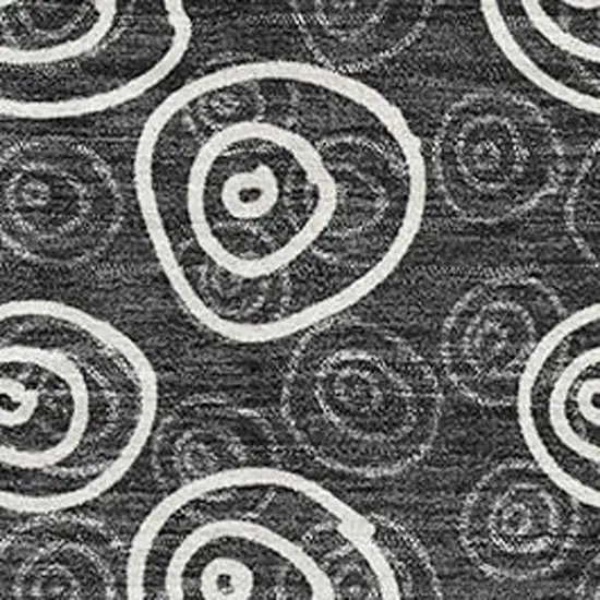 Black And Ivory Polka Dot Washable Area Rug With UV Protection Photo 3