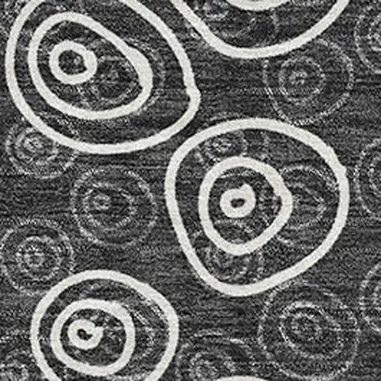 Black And Ivory Polka Dot Washable Area Rug With UV Protection Photo 3