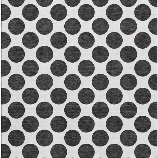 Black And Ivory Polka Dot Washable Area Rug With UV Protection Photo 3