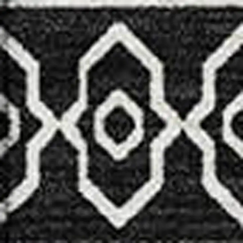 Black And Ivory Southwestern Washable Area Rug With UV Protection Photo 4