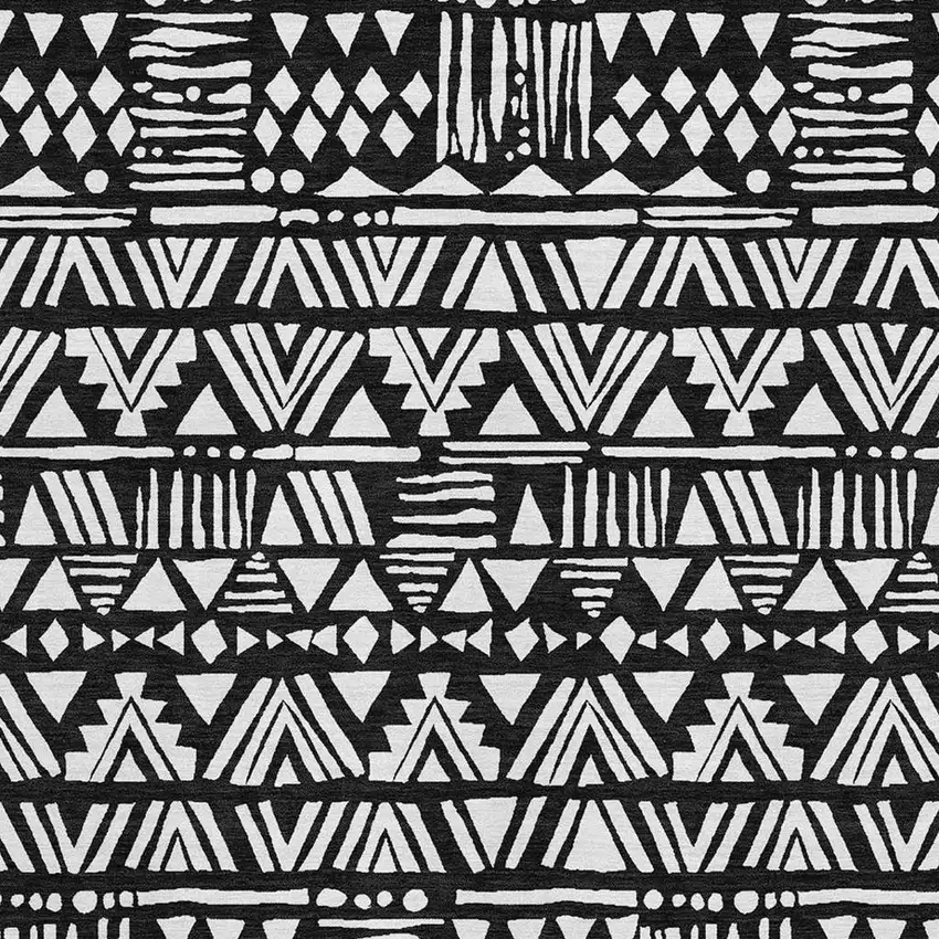 Black And Ivory Southwestern Washable Area Rug With UV Protection Photo 3