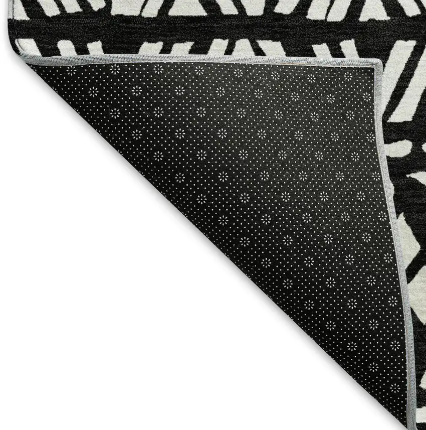 Black And Ivory Southwestern Washable Area Rug With UV Protection Photo 7