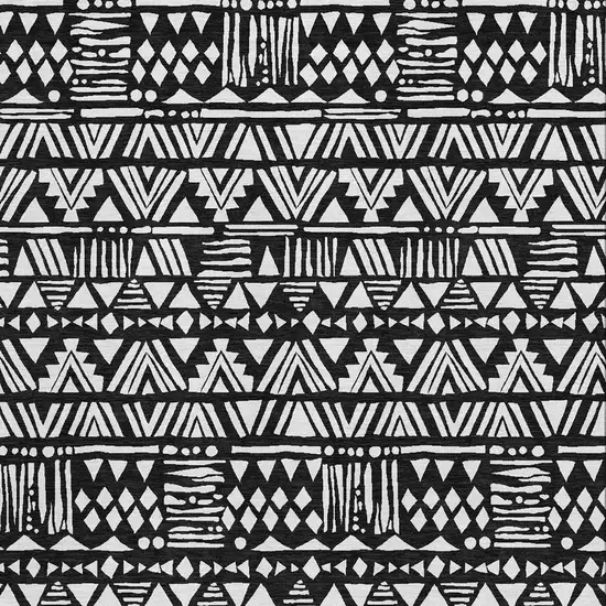 Black And Ivory Southwestern Washable Area Rug With UV Protection Photo 3