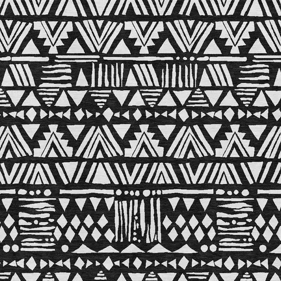 Black And Ivory Southwestern Washable Area Rug With UV Protection Photo 3