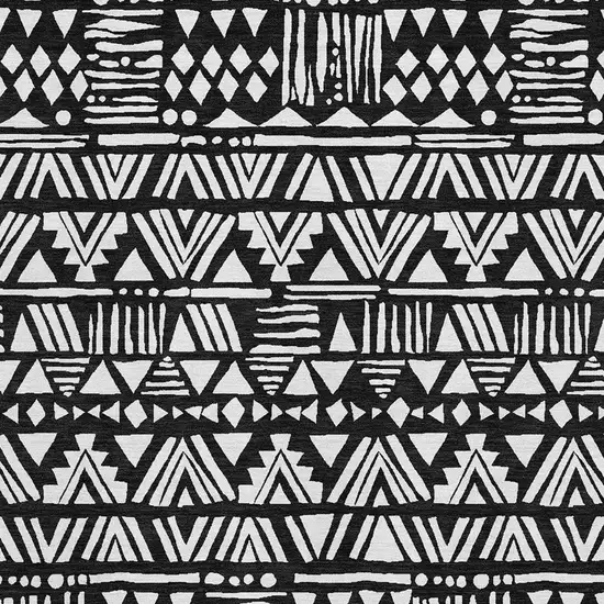 Black And Ivory Southwestern Washable Area Rug With UV Protection Photo 3