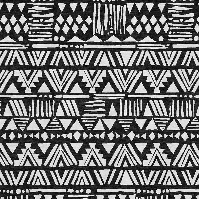 Black And Ivory Southwestern Washable Area Rug With UV Protection Photo 3