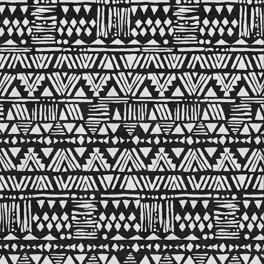 Black And Ivory Southwestern Washable Area Rug With UV Protection Photo 4