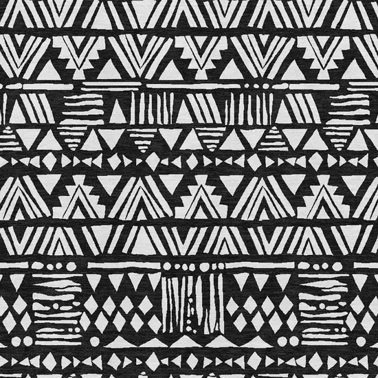 Black And Ivory Southwestern Washable Area Rug With UV Protection Photo 3