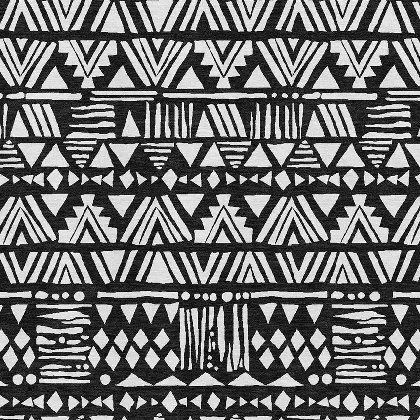 Black And Ivory Southwestern Washable Area Rug With UV Protection Photo 3