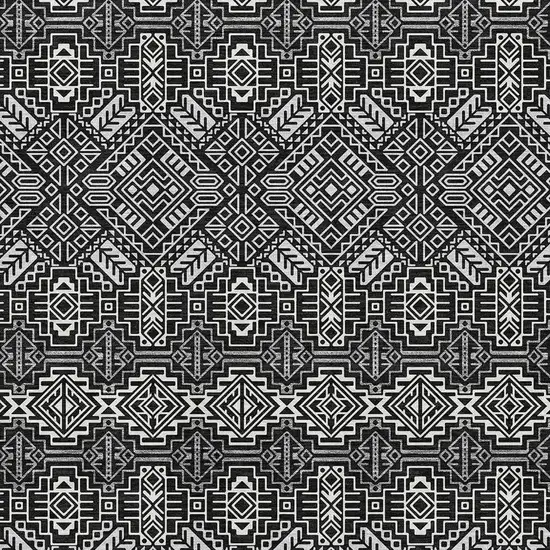 Black And Ivory Southwestern Washable Area Rug With UV Protection Photo 2