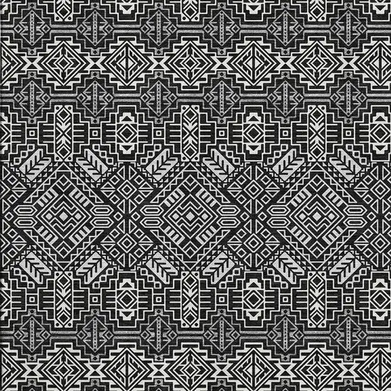 Black And Ivory Southwestern Washable Area Rug With UV Protection Photo 2
