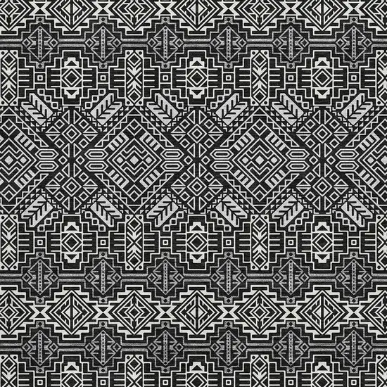 Black And Ivory Southwestern Washable Area Rug With UV Protection Photo 2