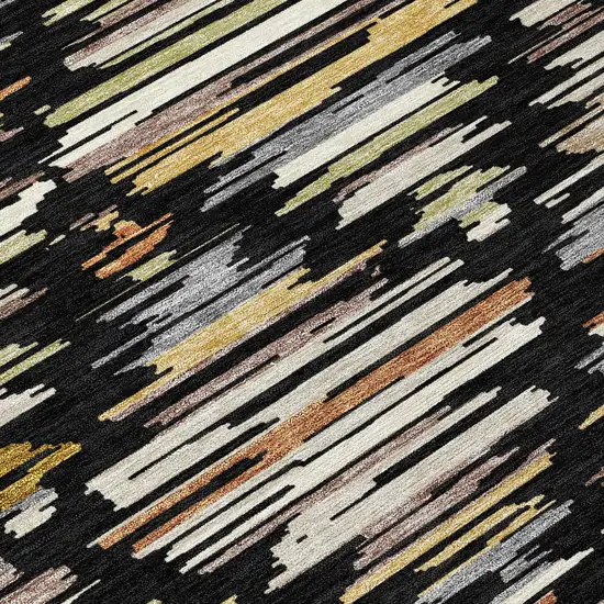 Black And Ivory Southwestern Washable Indoor Outdoor Area Rug Photo 9