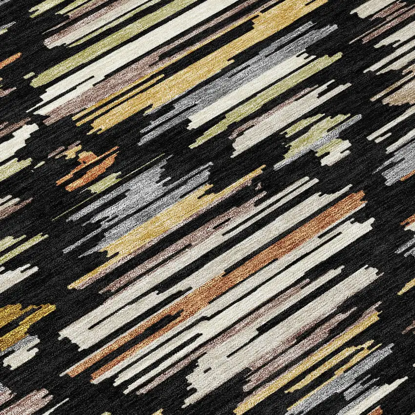 Black And Ivory Southwestern Washable Indoor Outdoor Area Rug Photo 9