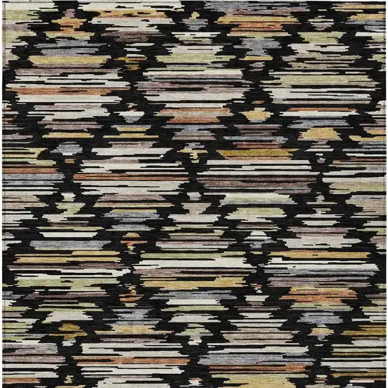 Black And Ivory Southwestern Washable Indoor Outdoor Area Rug Photo 3