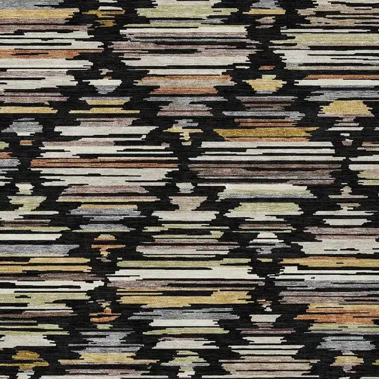 Black And Ivory Southwestern Washable Indoor Outdoor Area Rug Photo 2