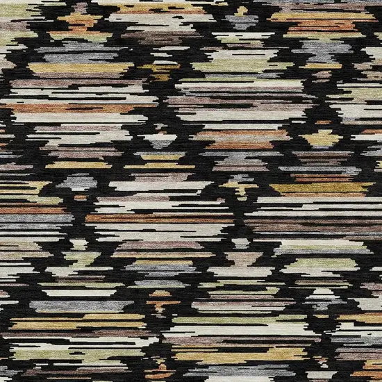 Black And Ivory Southwestern Washable Indoor Outdoor Area Rug Photo 2