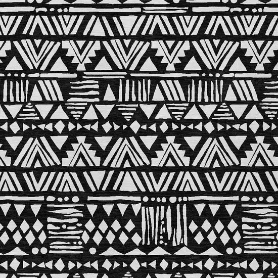 Black And Ivory Southwestern Washable Indoor Outdoor Area Rug Photo 7