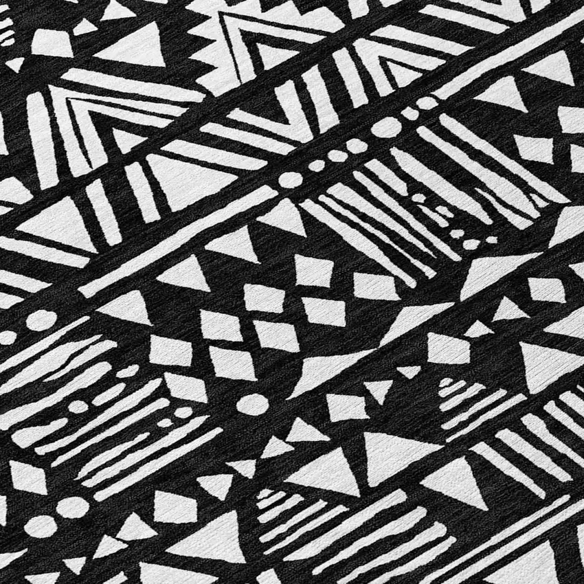 Black And Ivory Southwestern Washable Indoor Outdoor Area Rug Photo 6