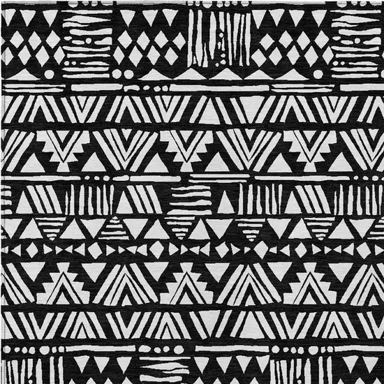 Black And Ivory Southwestern Washable Indoor Outdoor Area Rug Photo 7
