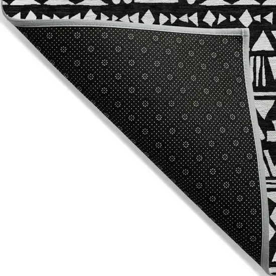 Black And Ivory Southwestern Washable Indoor Outdoor Area Rug Photo 4