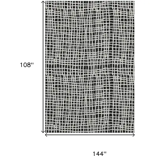 Black And Ivory Striped Washable Area Rug With UV Protection Photo 3