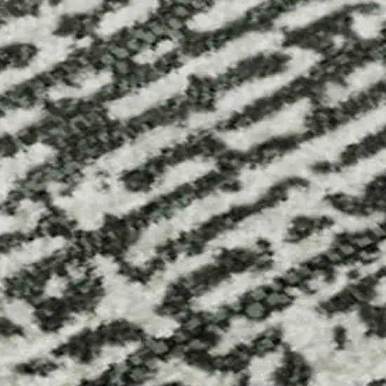 Black And Ivory Striped Washable Area Rug With UV Protection Photo 3