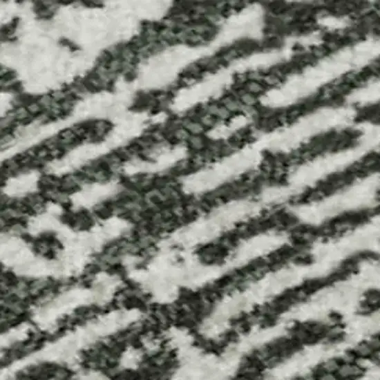 Black And Ivory Striped Washable Area Rug With UV Protection Photo 3