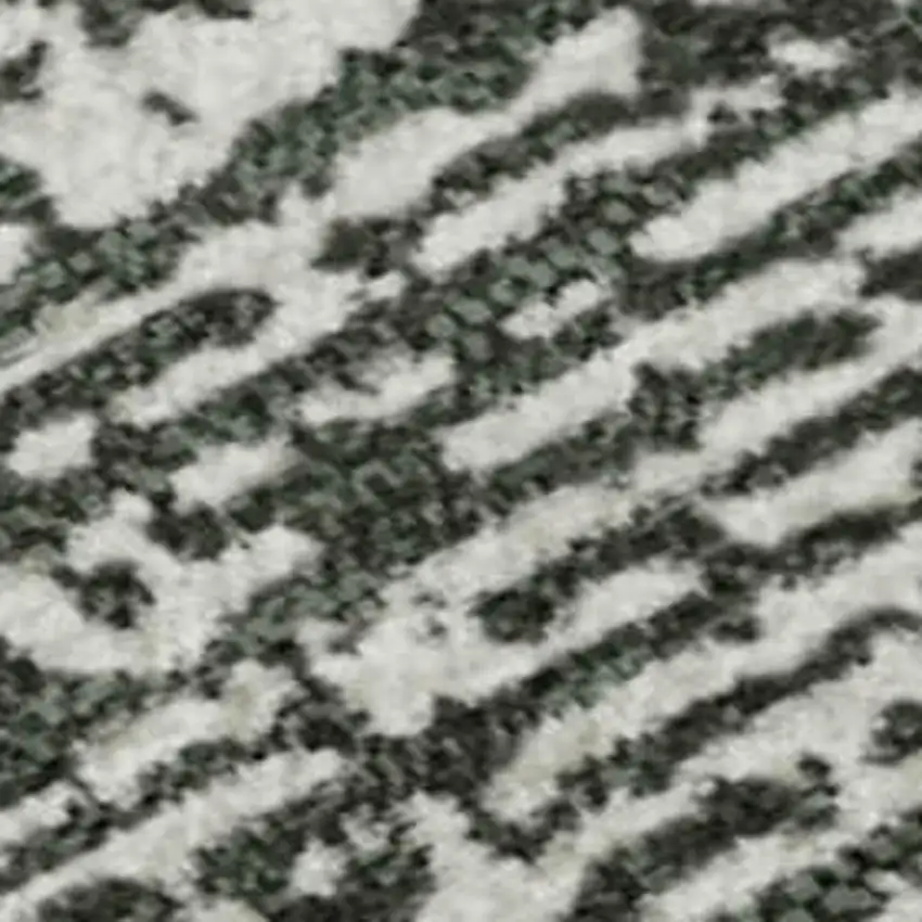 Black And Ivory Striped Washable Area Rug With UV Protection Photo 3