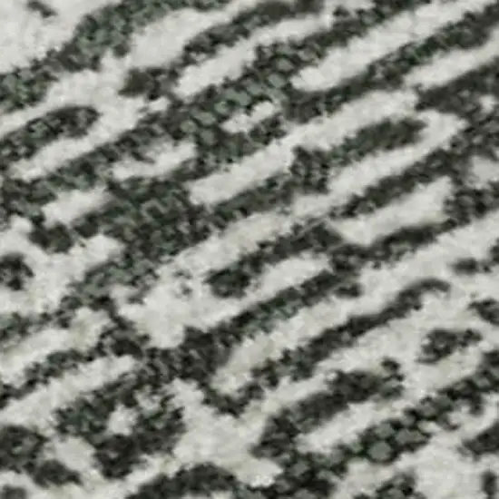 Black And Ivory Striped Washable Area Rug With UV Protection Photo 3