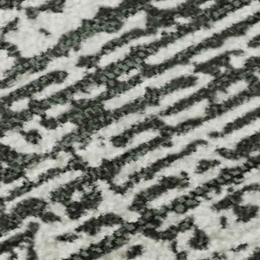 Black And Ivory Striped Washable Area Rug With UV Protection Photo 3