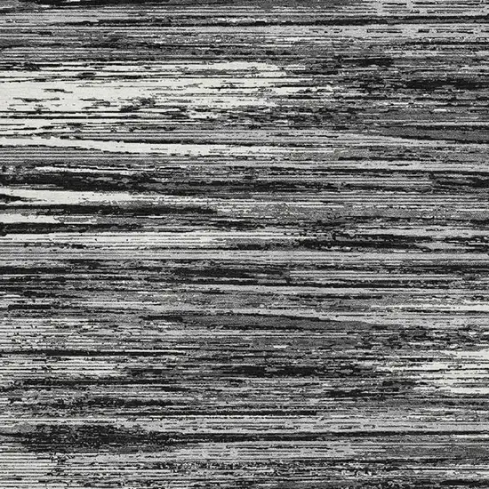 Black And Ivory Striped Washable Area Rug With UV Protection Photo 3