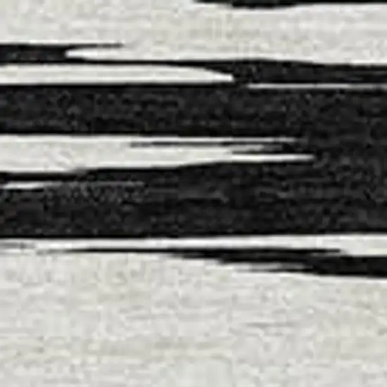 Black And Ivory Striped Washable Area Rug With UV Protection Photo 3