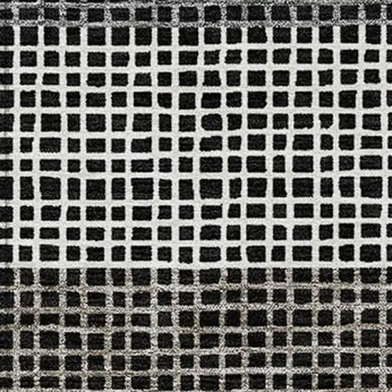 Black And Ivory Striped Washable Indoor Outdoor Area Rug Photo 4