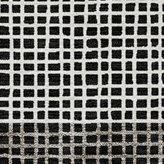 Black And Ivory Striped Washable Indoor Outdoor Area Rug Photo 3