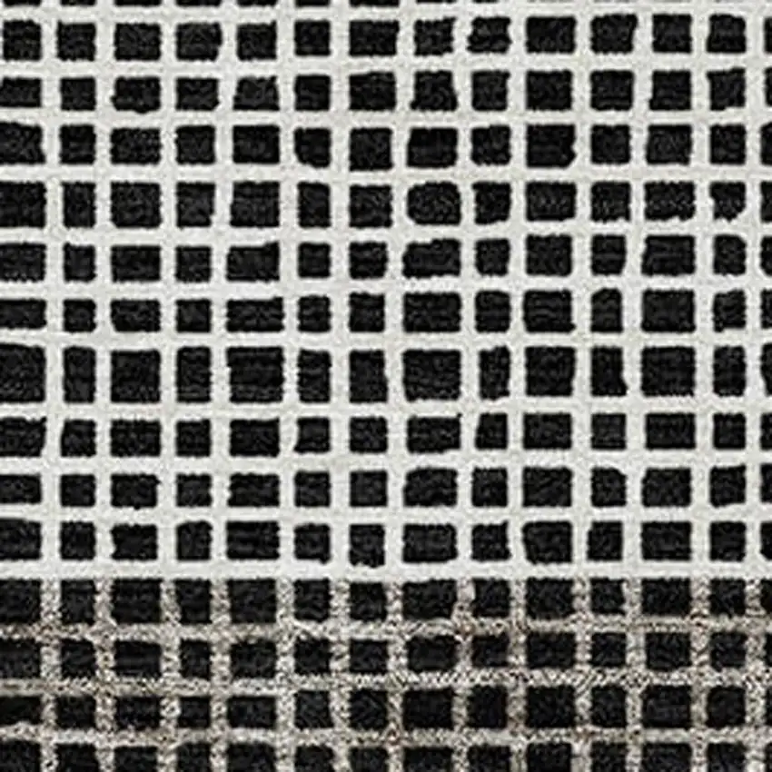 Black And Ivory Striped Washable Indoor Outdoor Area Rug Photo 3