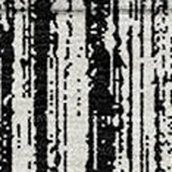Black And Ivory Striped Washable Indoor Outdoor Area Rug Photo 5