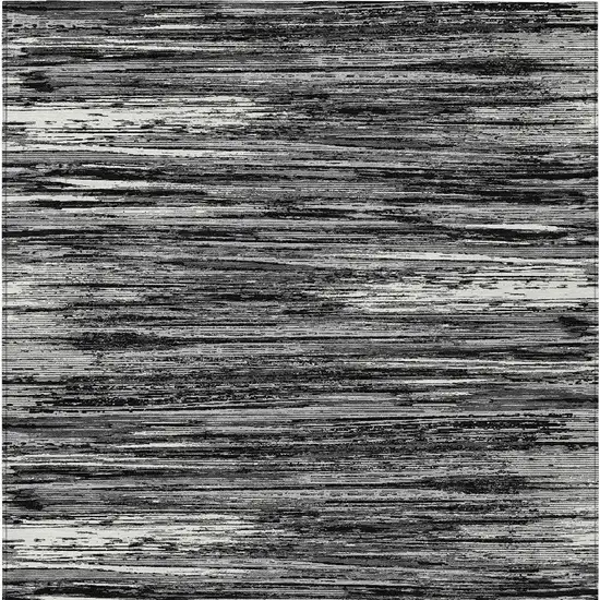 Black And Ivory Striped Washable Indoor Outdoor Area Rug Photo 7