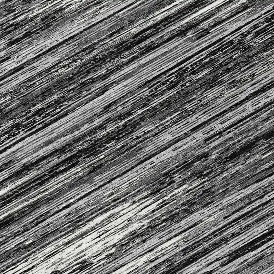 Black And Ivory Striped Washable Indoor Outdoor Area Rug Photo 8