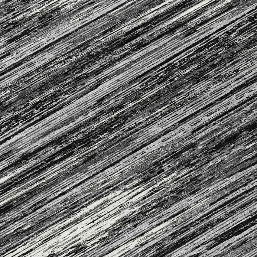 Black And Ivory Striped Washable Indoor Outdoor Area Rug Photo 8